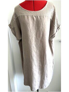 Lungo L'Arno Tan Linen Dress Sz 1X
